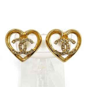 Chanel Cc Logo Heart Earrings Metal #228968C89B